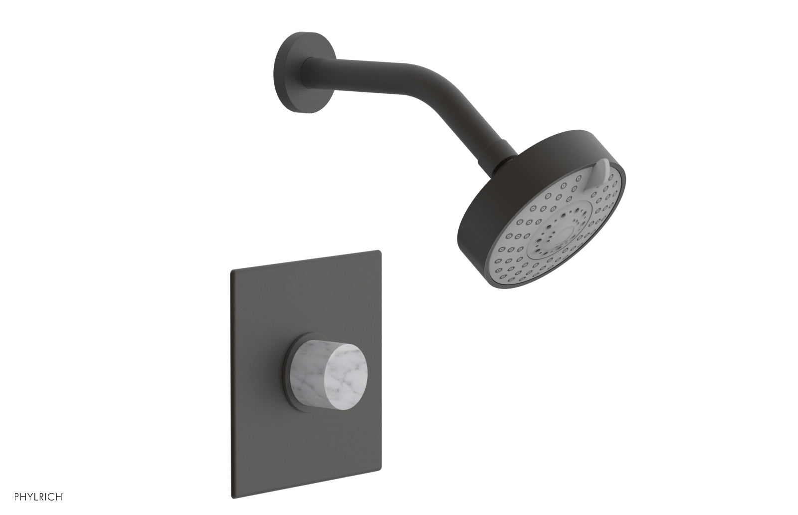 Phylrich BASIC II Pressure Balance Shower Set - White Marble Handle