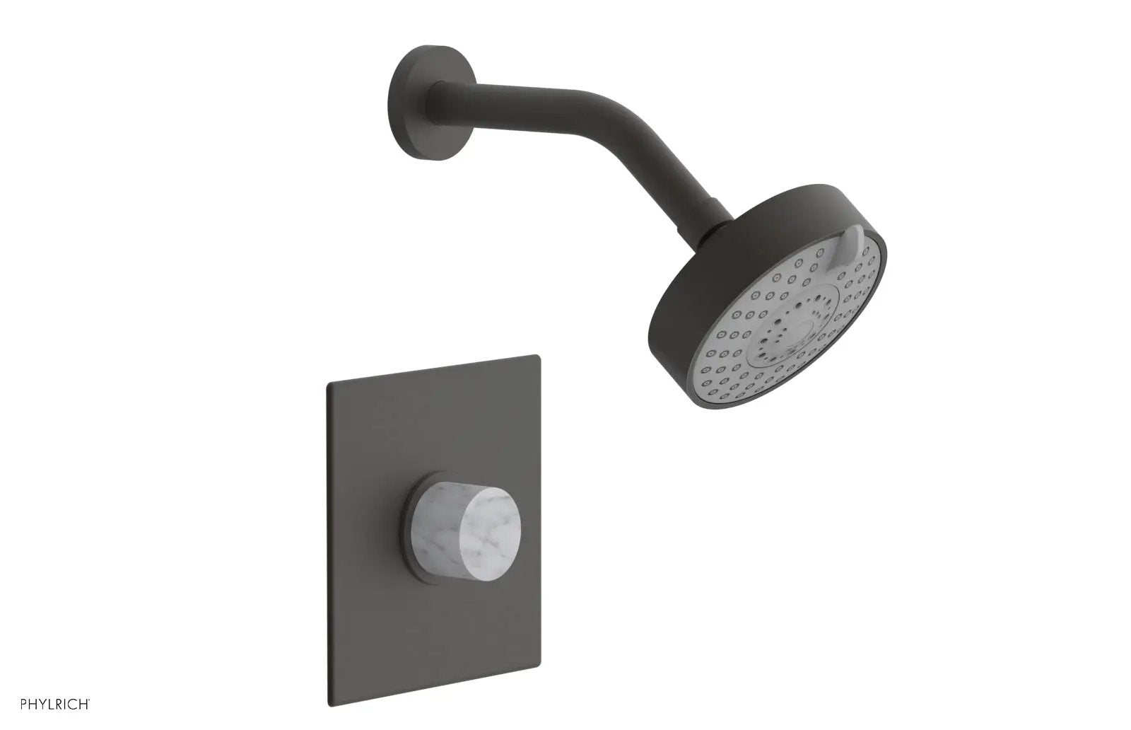 Phylrich BASIC II Pressure Balance Shower Set - White Marble Handle by Phylrich