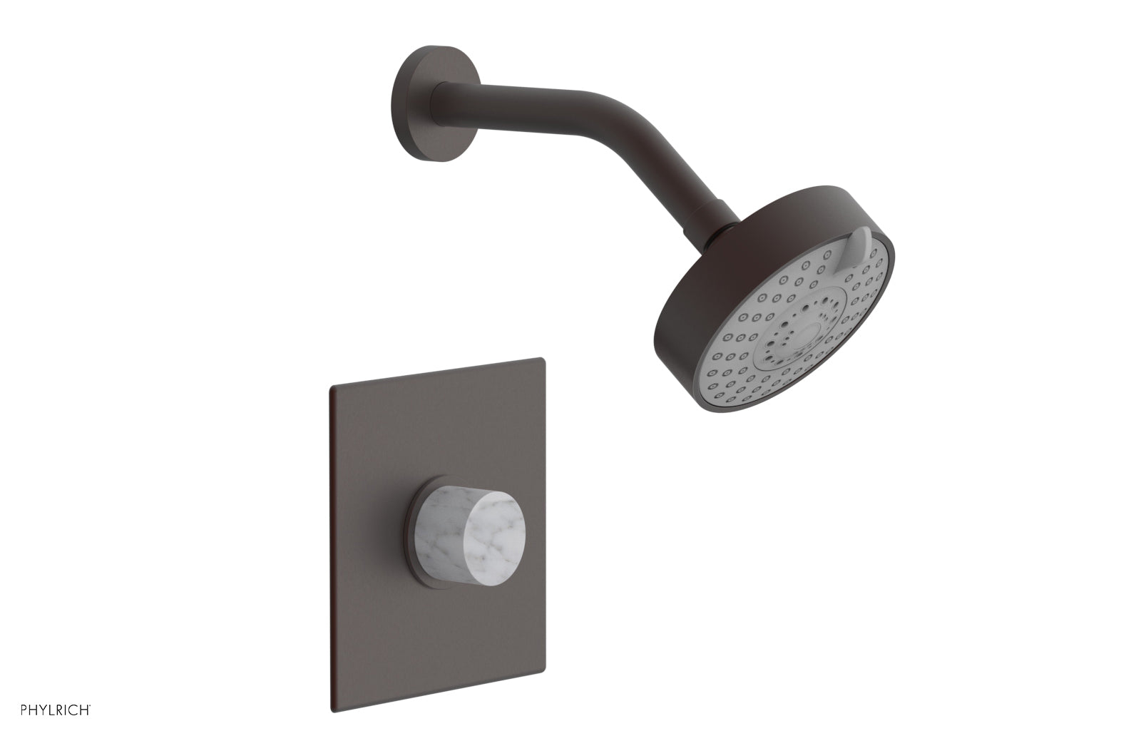 Phylrich BASIC II Pressure Balance Shower Set - White Marble Handle