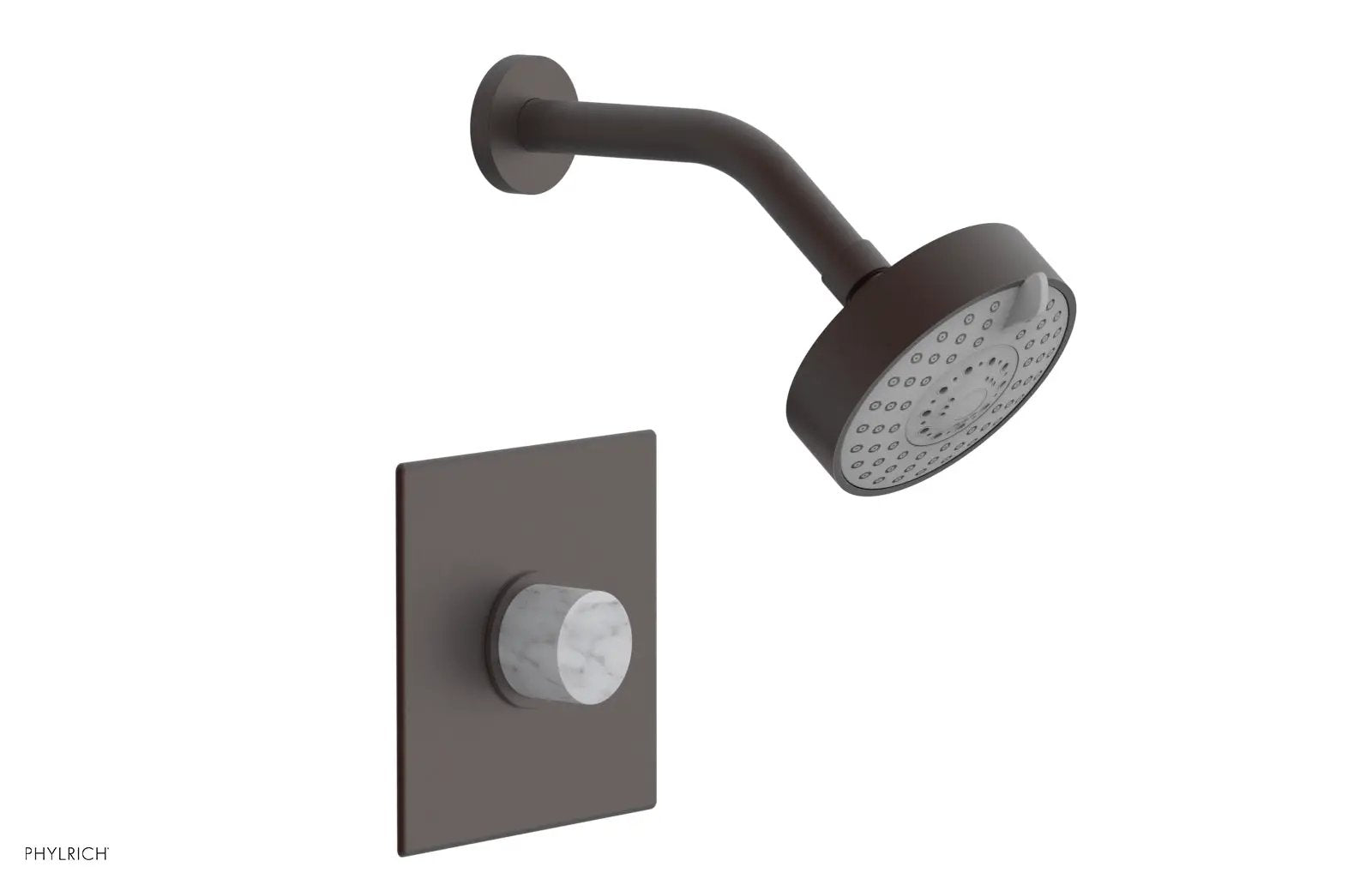Phylrich BASIC II Pressure Balance Shower Set - White Marble Handle by Phylrich