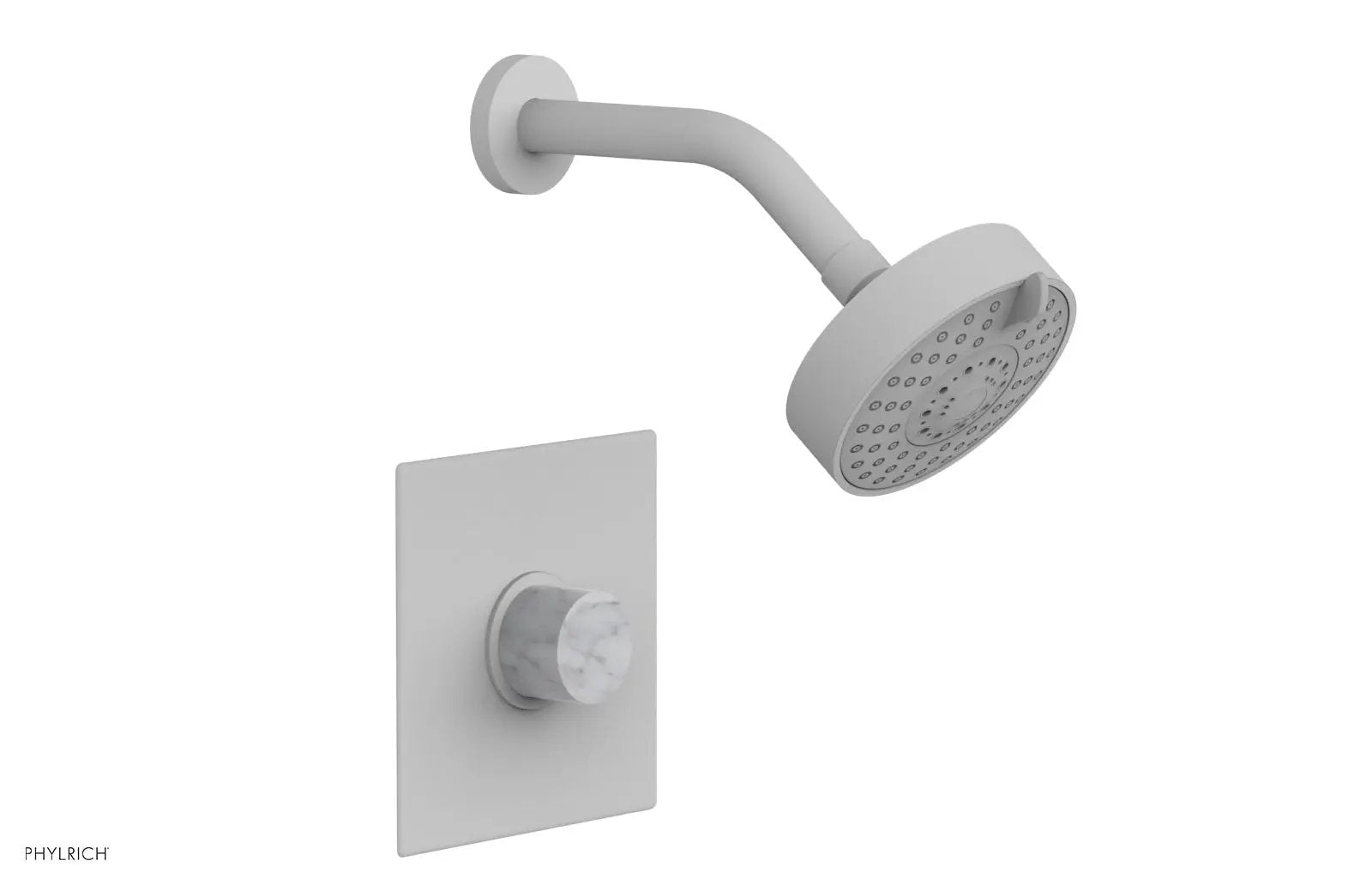 Phylrich BASIC II Pressure Balance Shower Set - White Marble Handle by Phylrich