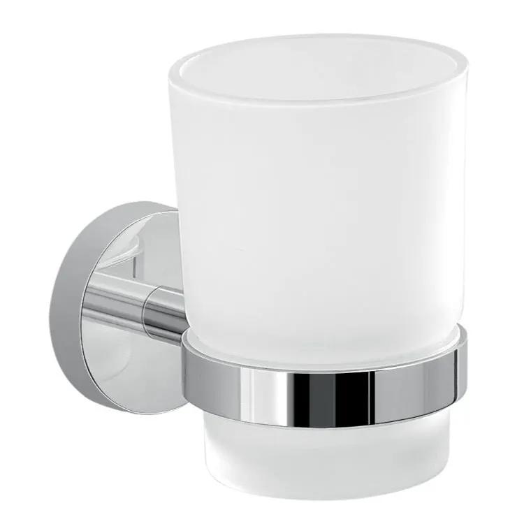 polished chrome toothbrush holder