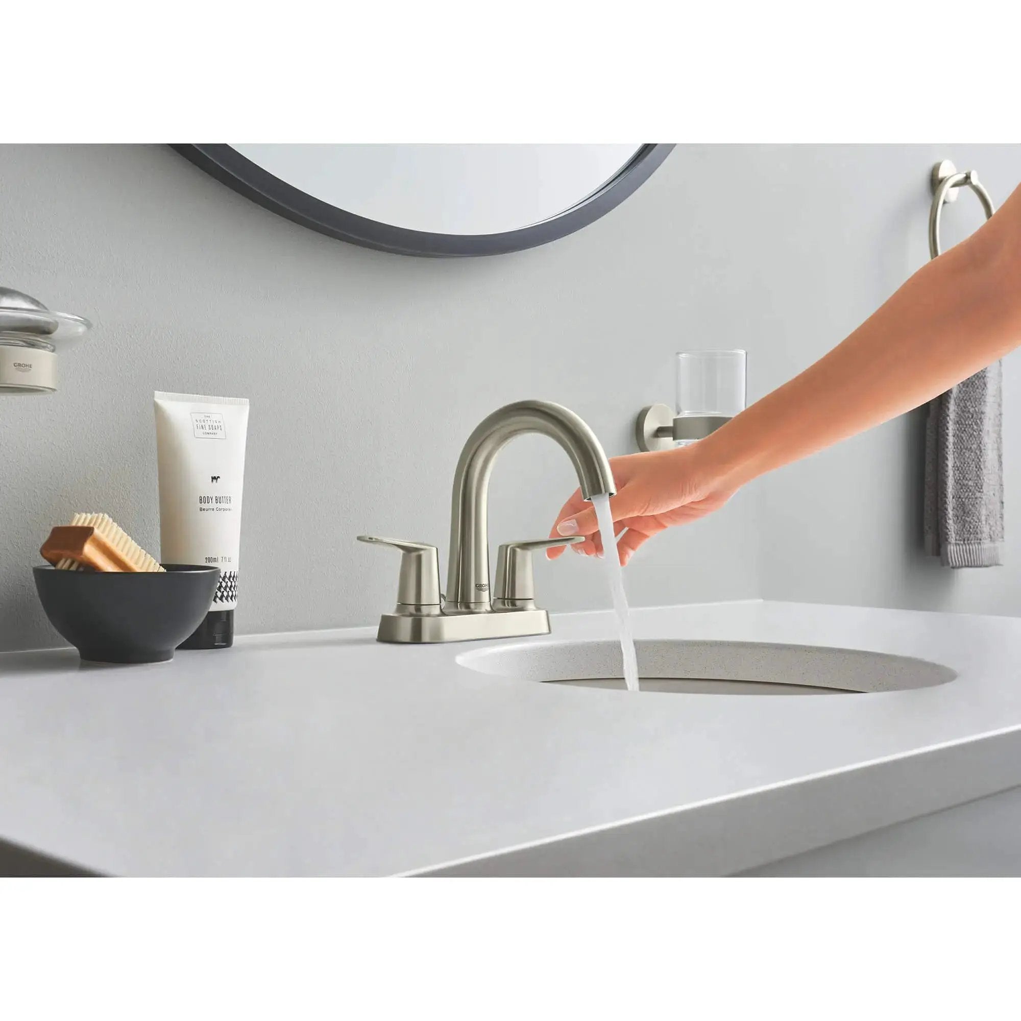 brushed nickel bathroom tumbler