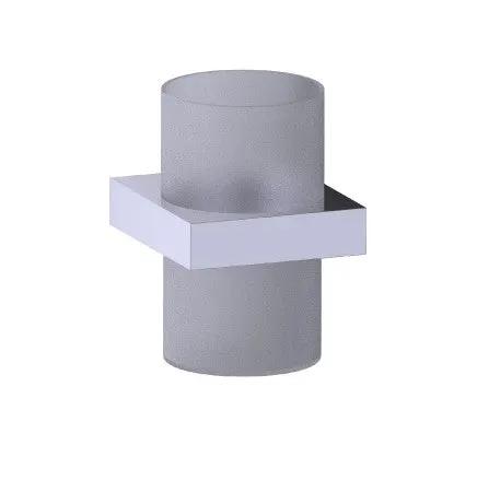polished chrome tumbler with holder