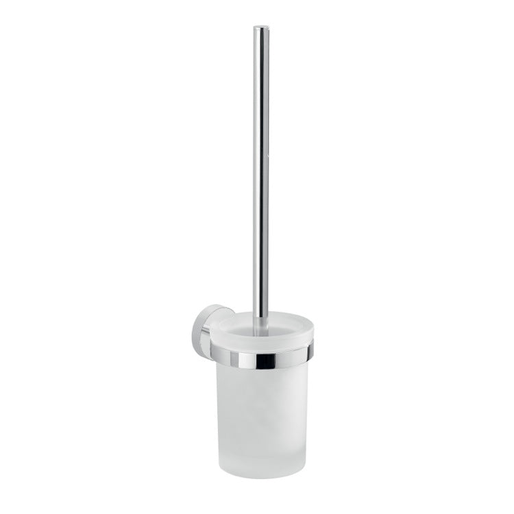 polished chrome toilet brush holder