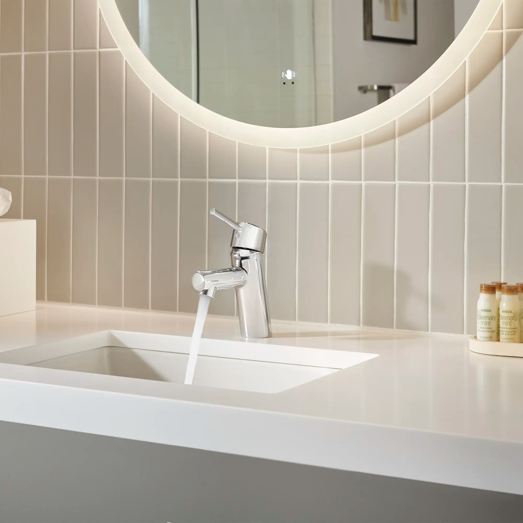 chrome bathroom faucet