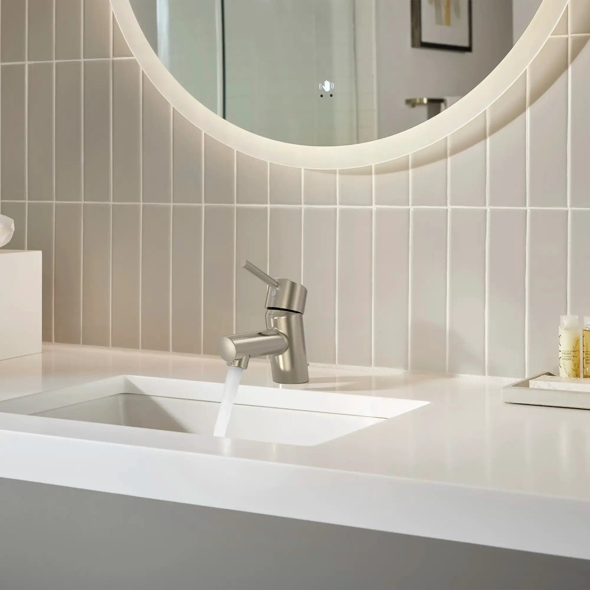 brushed nickel bathroom faucet