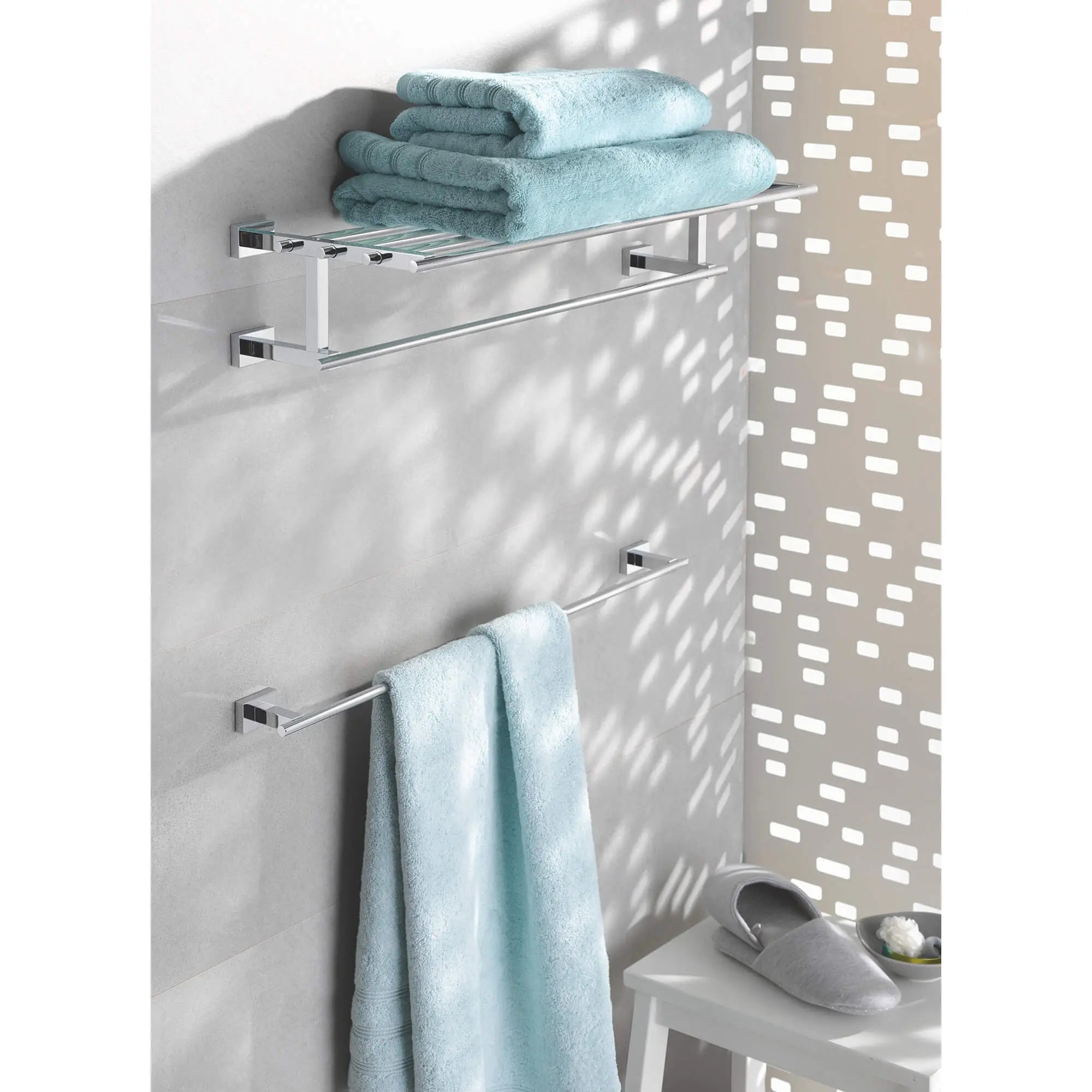 chrome towel rack