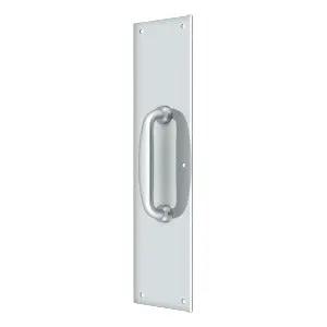 polished chrome push plate