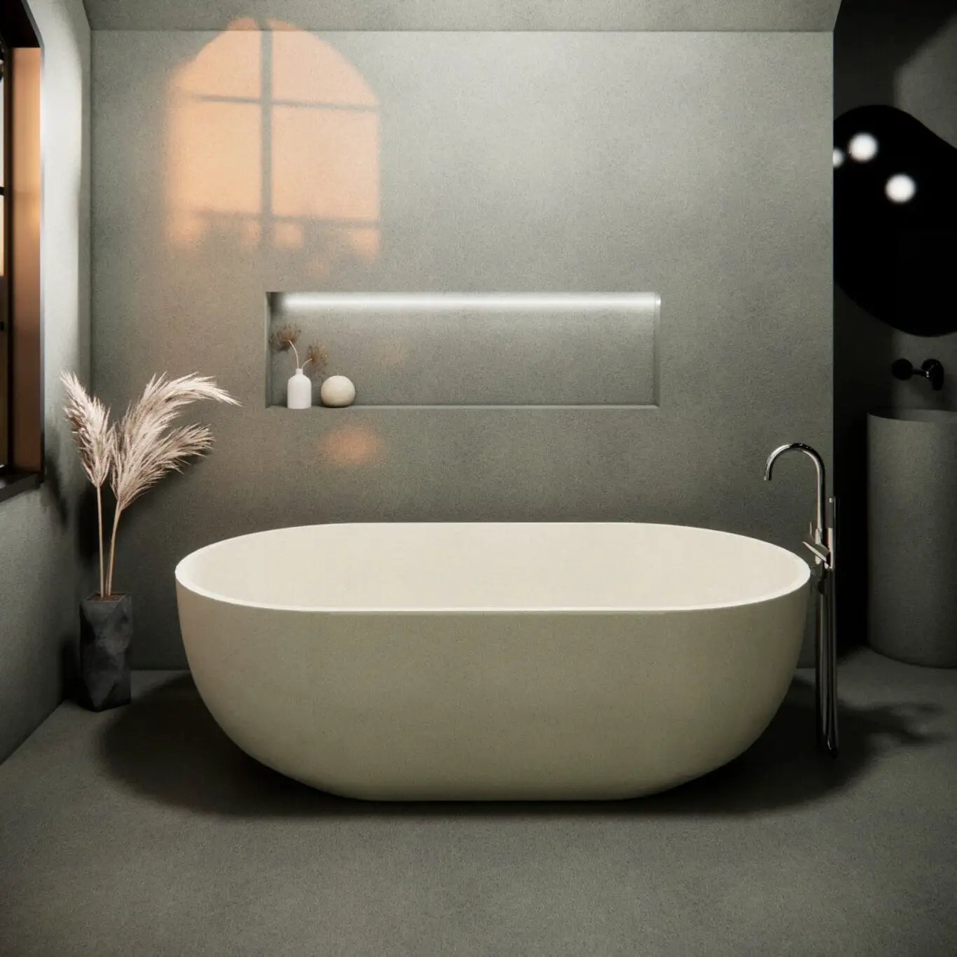 Balux Amari 59 Concrete Freestanding Bathtub by Balux