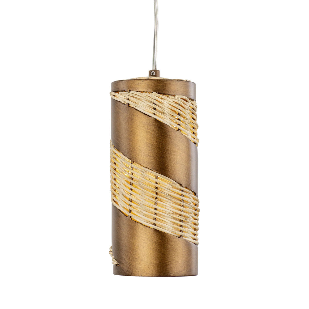 baguette/natural rattan pendant light