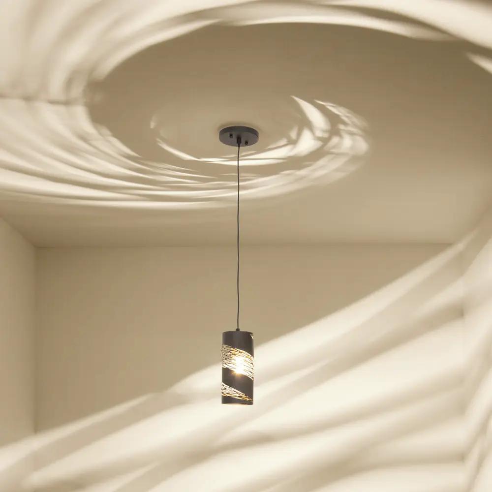 matte black/french gold pendant light