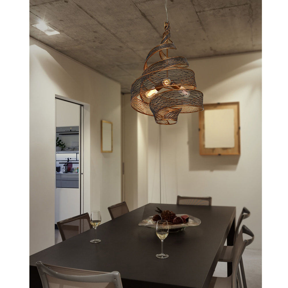 hammered ore pendant light