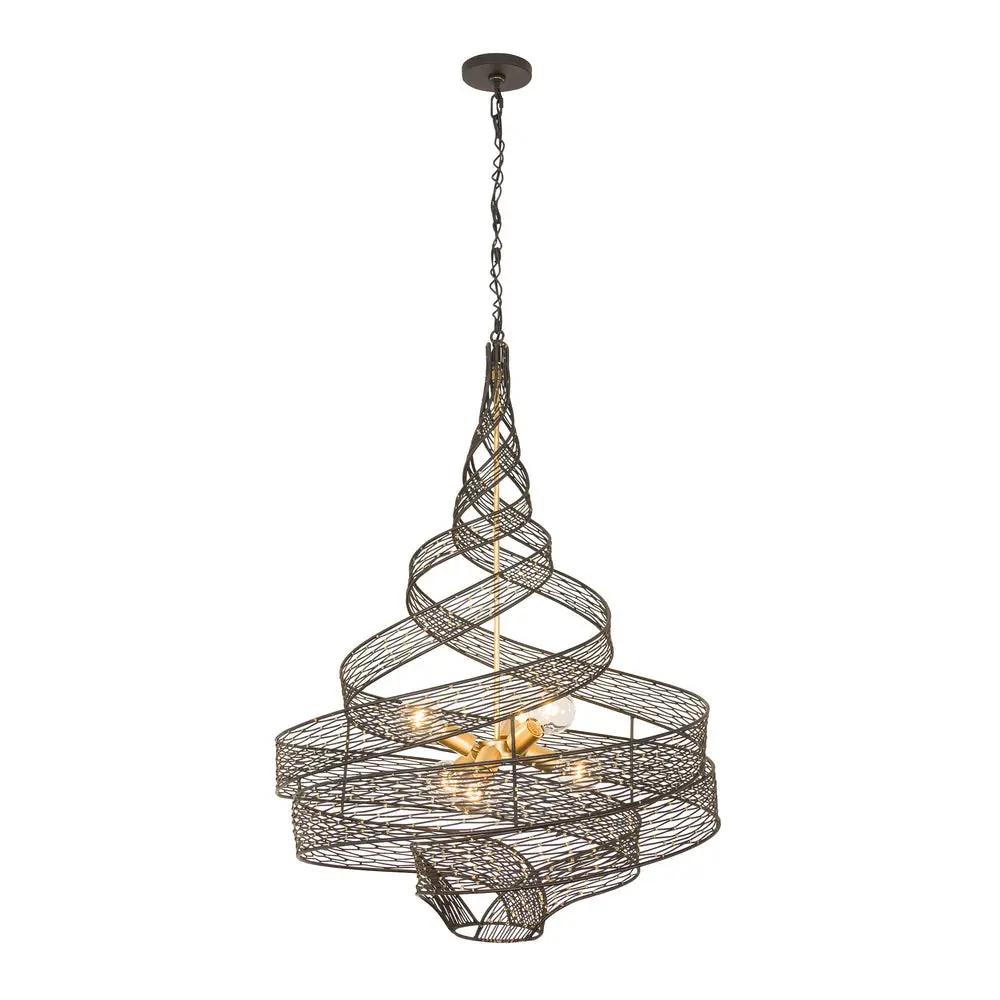 matte black/french gold pendant light