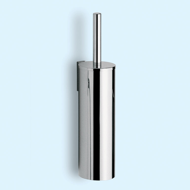 polished chrome toilet brush holder