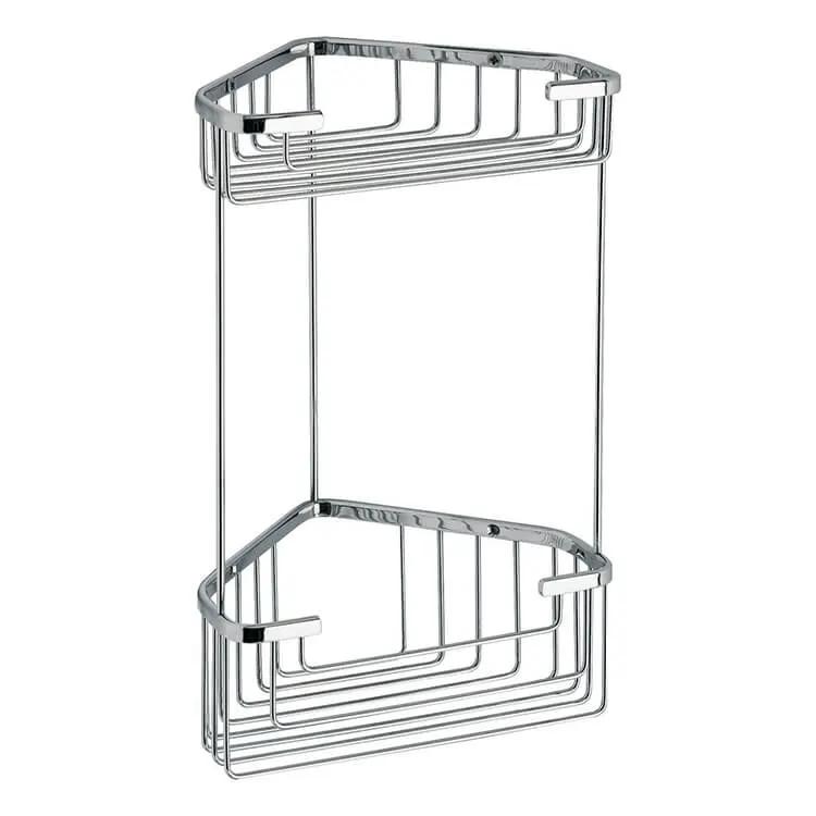 polished chrome shower basket