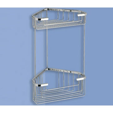 polished chrome shower basket