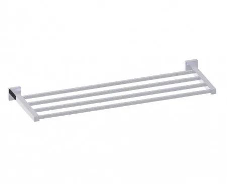 polished chrome towel shelf