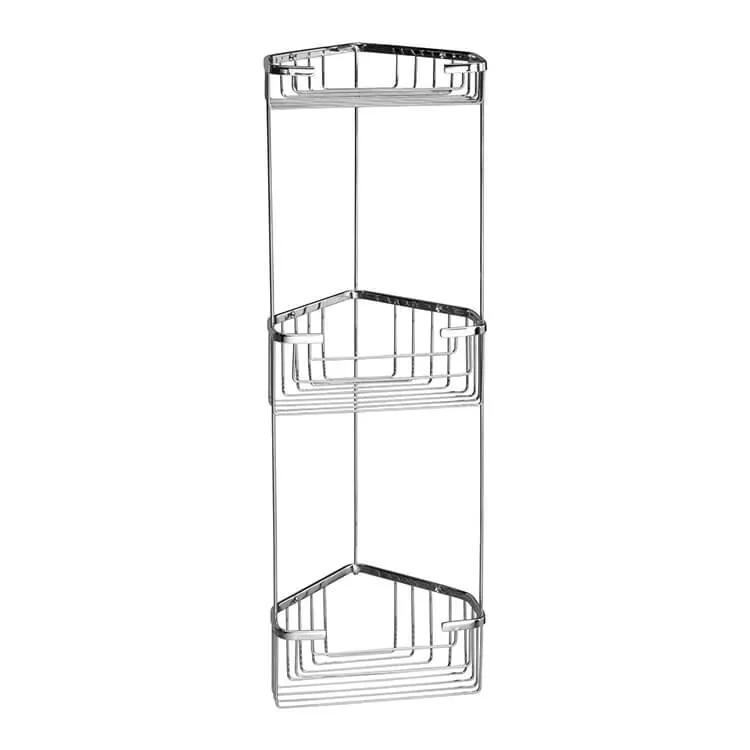 polished chrome shower basket