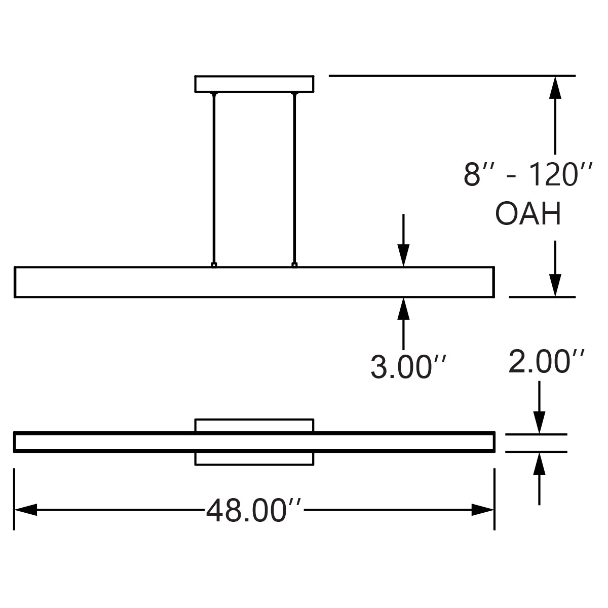 matte white dual voltage led linear pendant