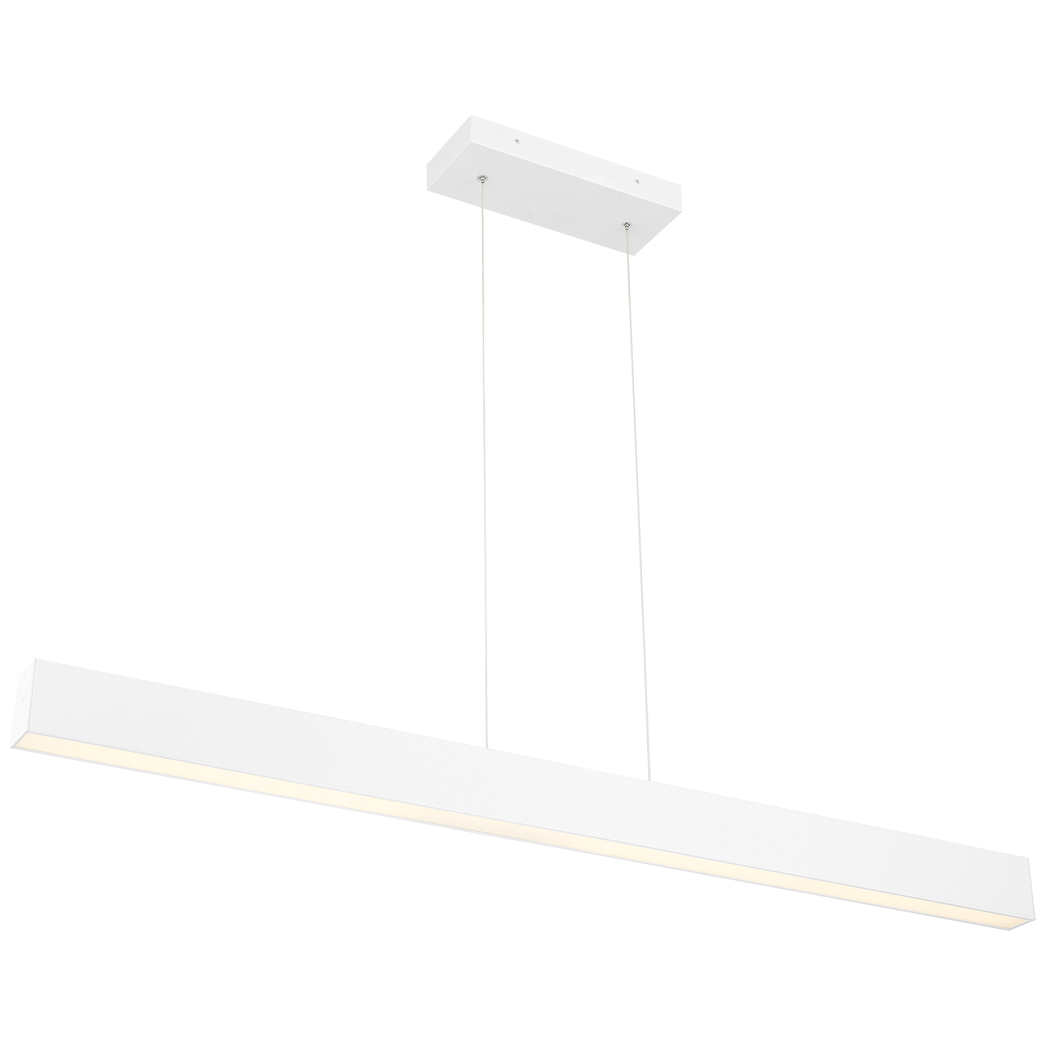matte white dual voltage led linear pendant