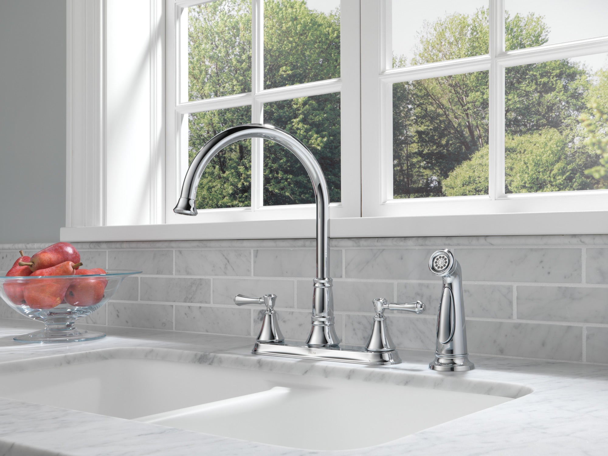 chrome kitchen faucet