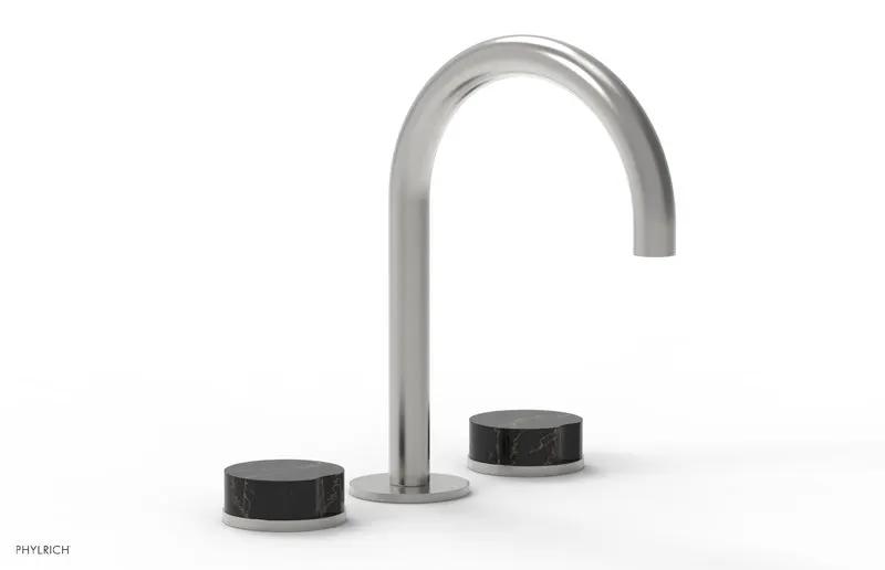 Phylrich CIRC Widespread Faucet - High Spout, Black Marble Handles by Phylrich