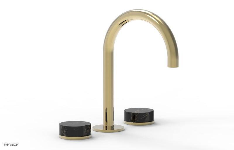 Phylrich CIRC Widespread Faucet - High Spout, Black Marble Handles