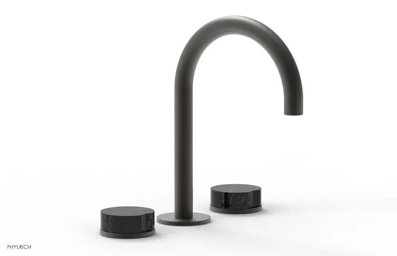 Phylrich CIRC Widespread Faucet - High Spout, Black Marble Handles by Phylrich