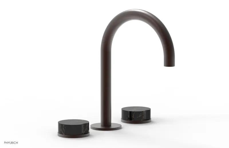 Phylrich CIRC Widespread Faucet - High Spout, Black Marble Handles by Phylrich
