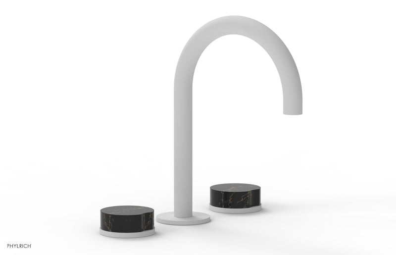 Phylrich CIRC Widespread Faucet - High Spout, Black Marble Handles