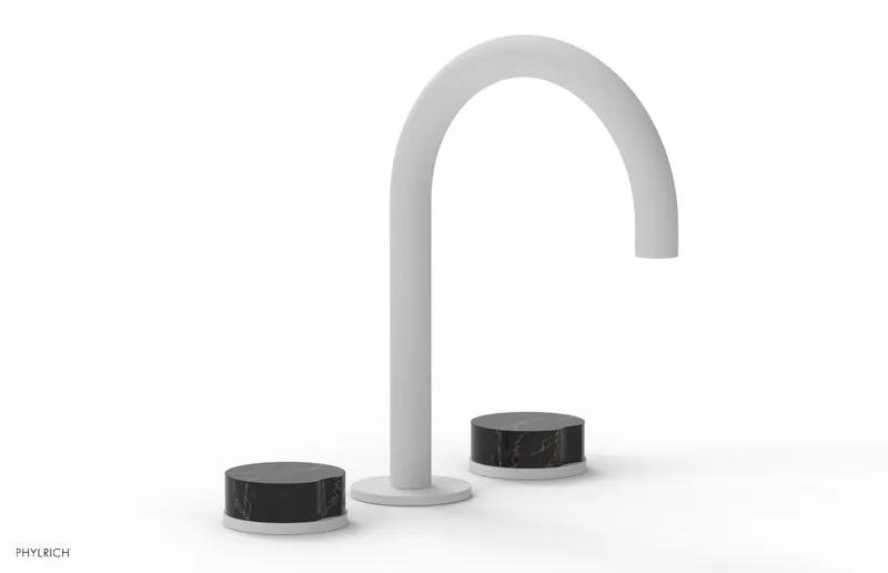 Phylrich CIRC Widespread Faucet - High Spout, Black Marble Handles by Phylrich