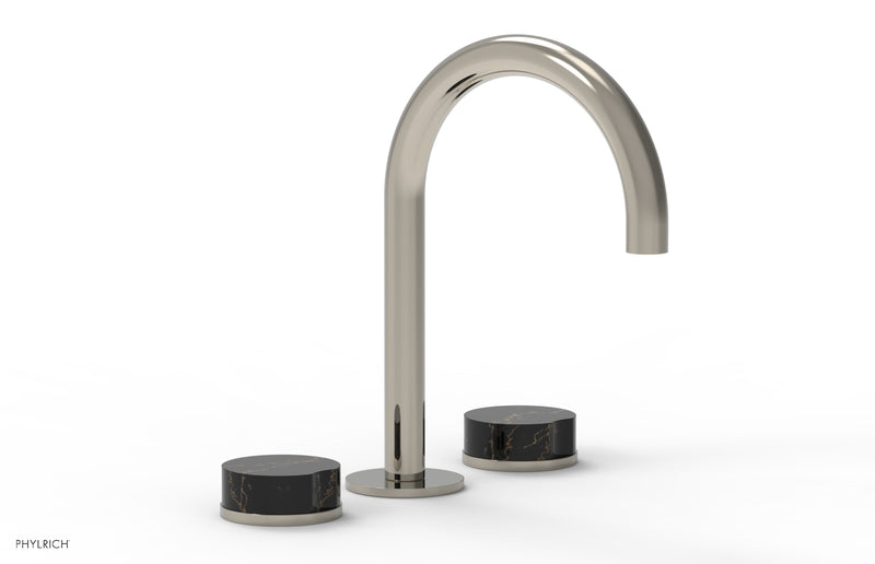 Phylrich CIRC Widespread Faucet - High Spout, Black Marble Handles