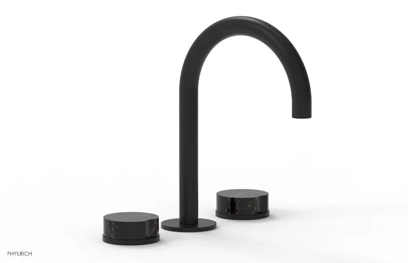 Phylrich CIRC Widespread Faucet - High Spout, Black Marble Handles by Phylrich