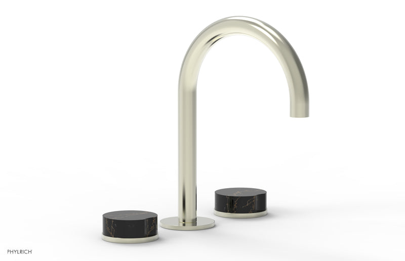 Phylrich CIRC Widespread Faucet - High Spout, Black Marble Handles