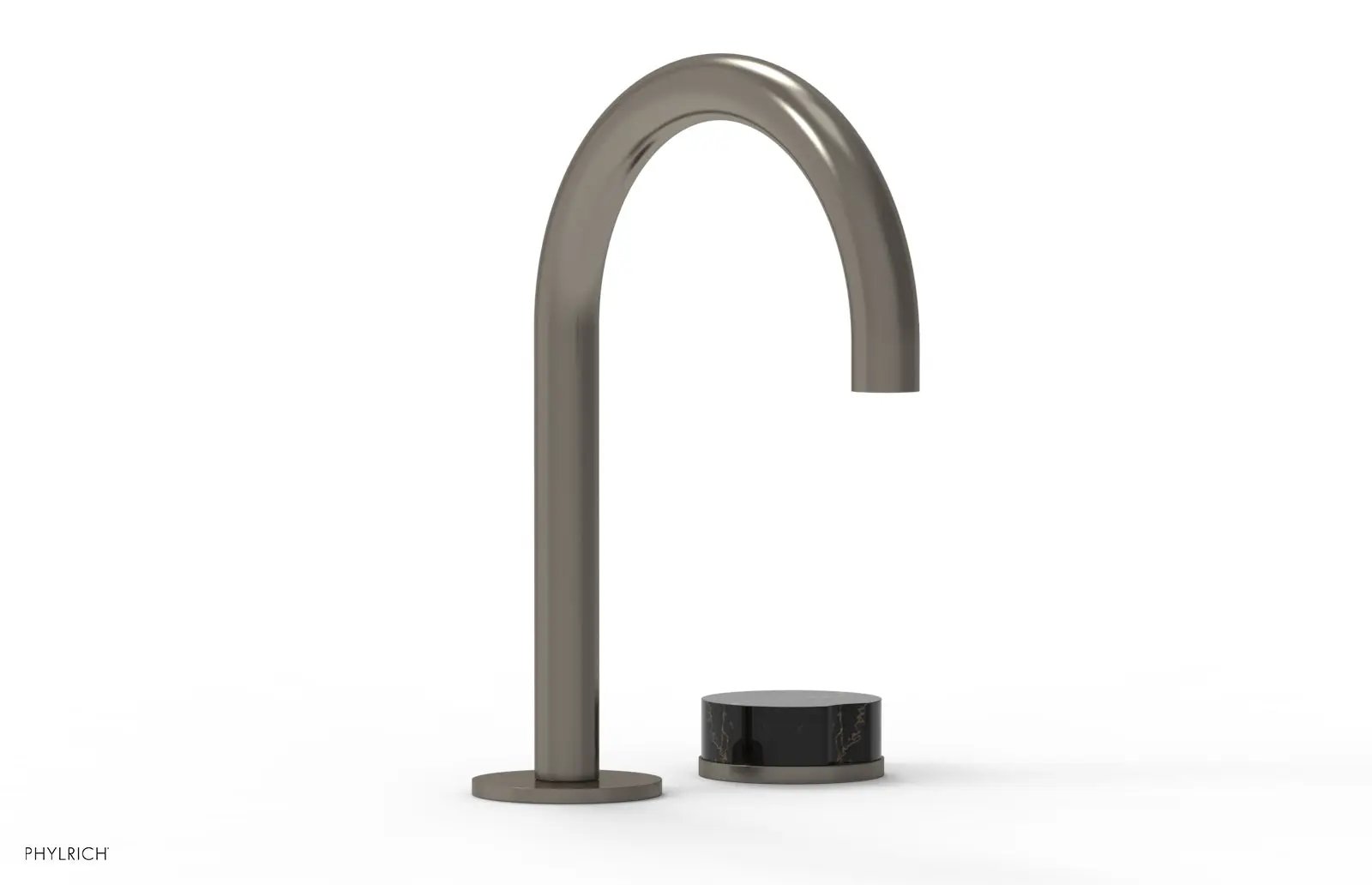 Phylrich CIRC Single Handle Faucet - High Spout, Black Marble Handles by Phylrich
