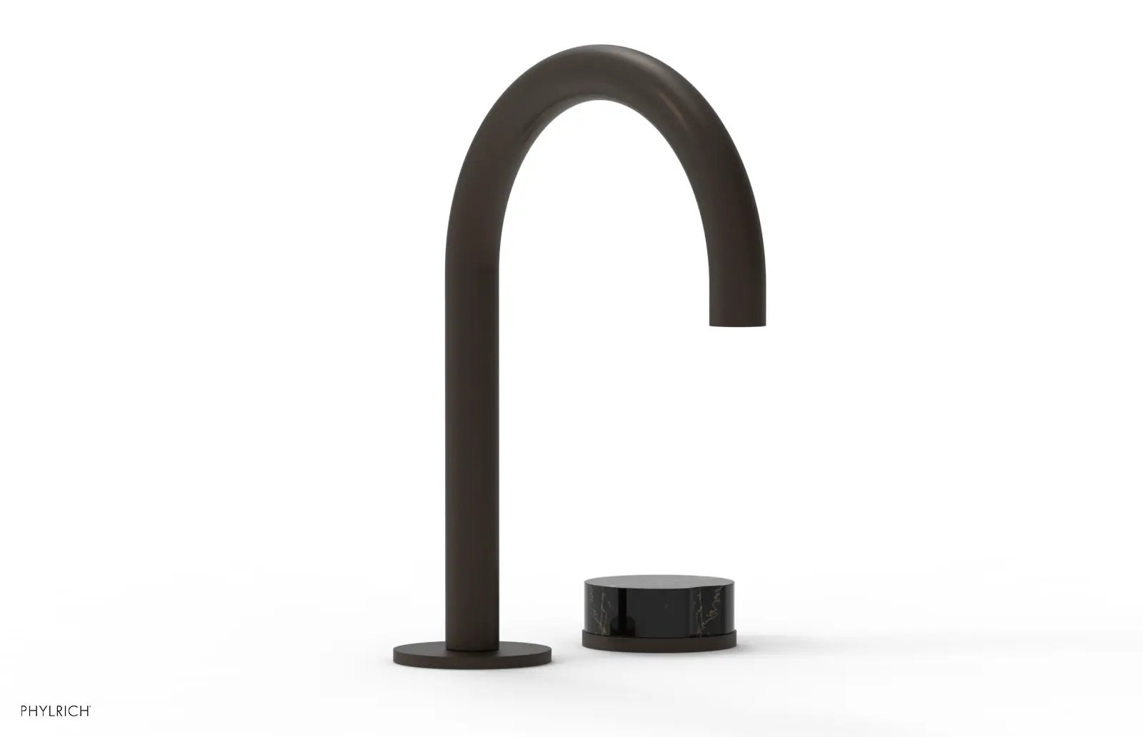 Phylrich CIRC Single Handle Faucet - High Spout, Black Marble Handles by Phylrich
