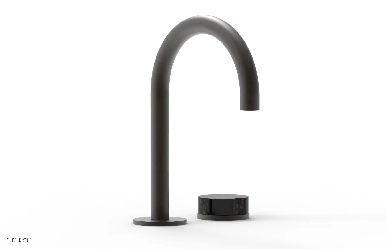 Phylrich CIRC Single Handle Faucet - High Spout, Black Marble Handles by Phylrich