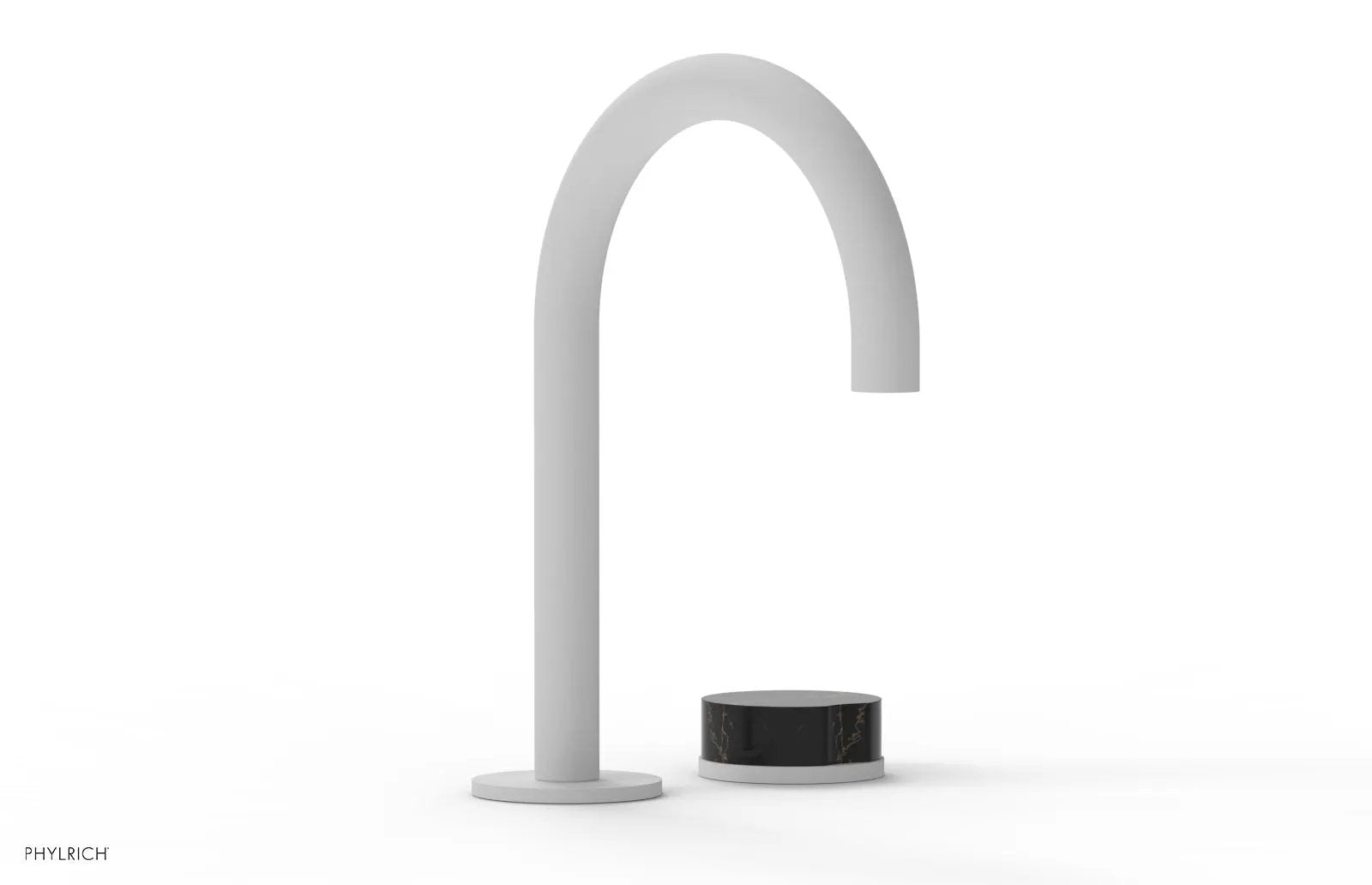 Phylrich CIRC Single Handle Faucet - High Spout, Black Marble Handles by Phylrich