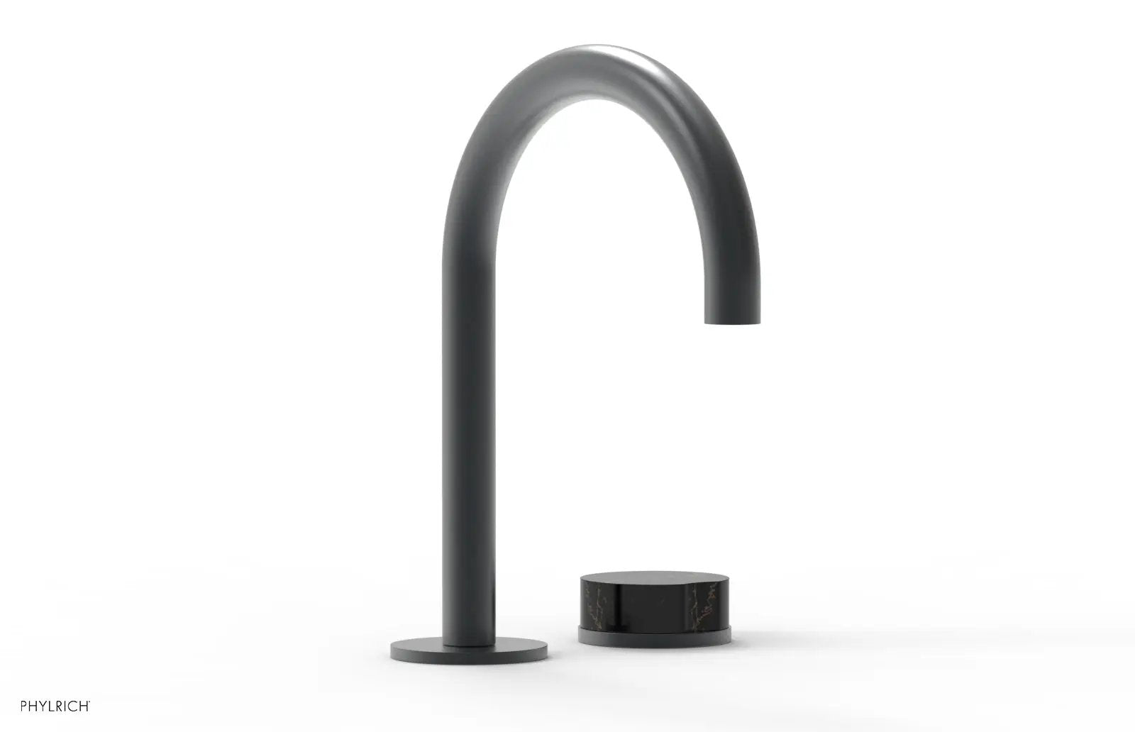 Phylrich CIRC Single Handle Faucet - High Spout, Black Marble Handles by Phylrich