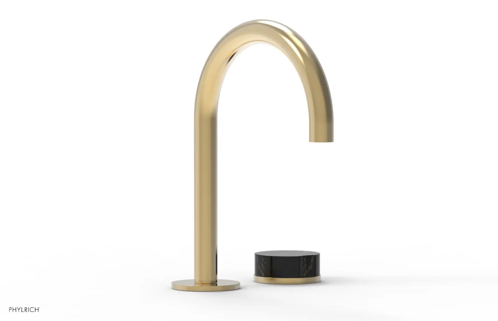 Phylrich CIRC Single Handle Faucet - High Spout, Black Marble Handles by Phylrich