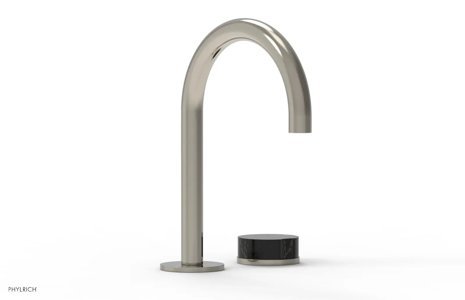 Phylrich CIRC Single Handle Faucet - High Spout, Black Marble Handles by Phylrich