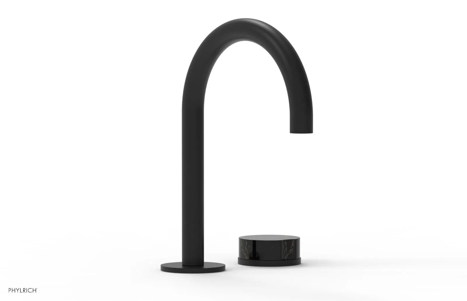 Phylrich CIRC Single Handle Faucet - High Spout, Black Marble Handles by Phylrich