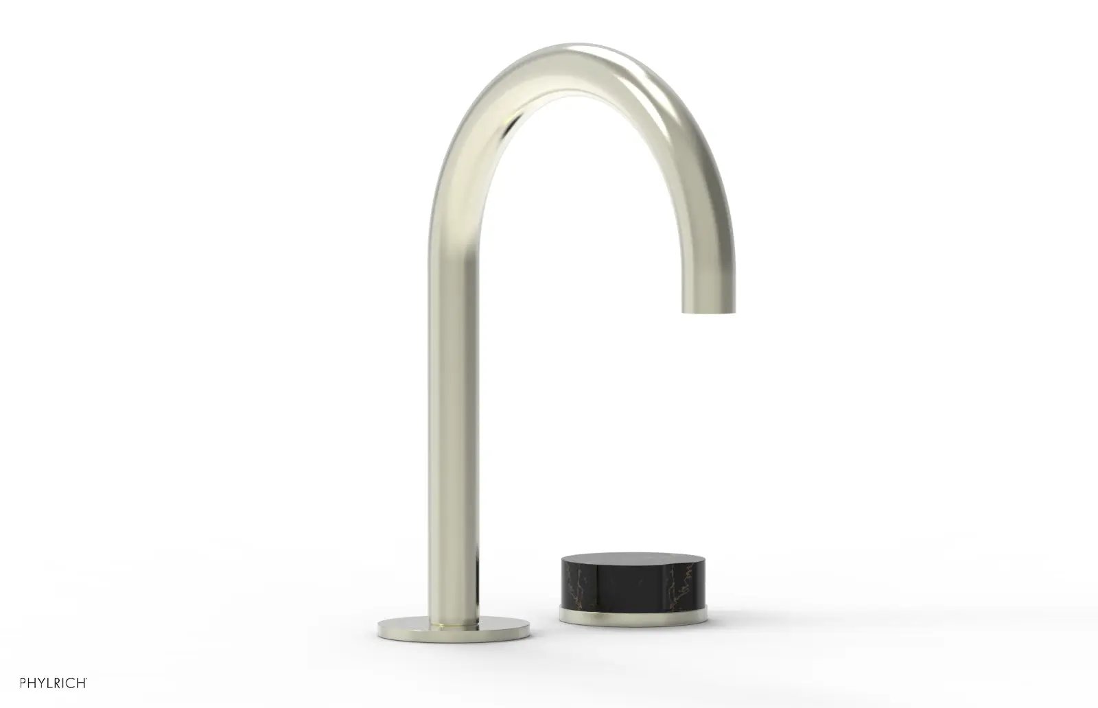 Phylrich CIRC Single Handle Faucet - High Spout, Black Marble Handles by Phylrich