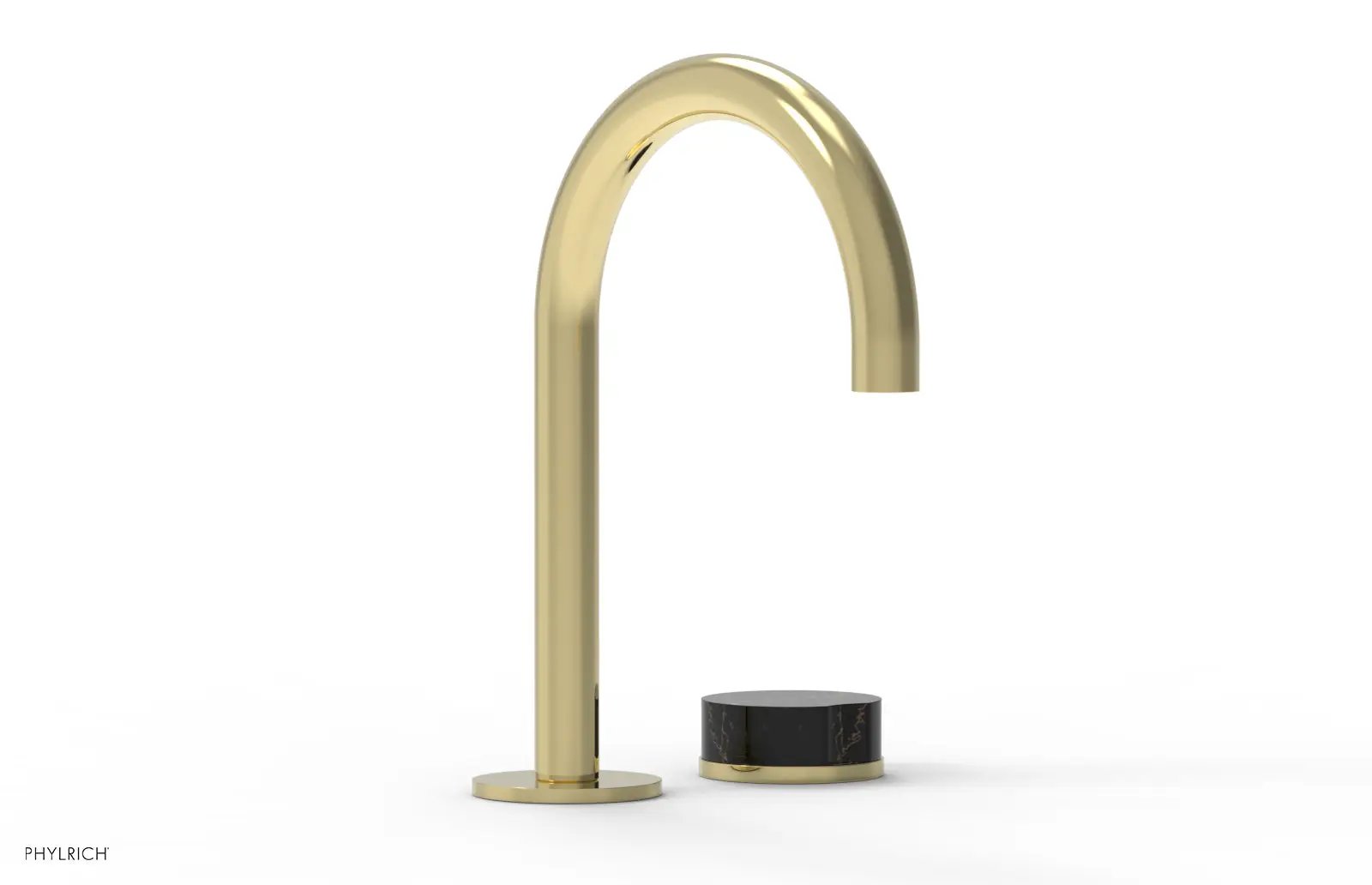 Phylrich CIRC Single Handle Faucet - High Spout, Black Marble Handles by Phylrich