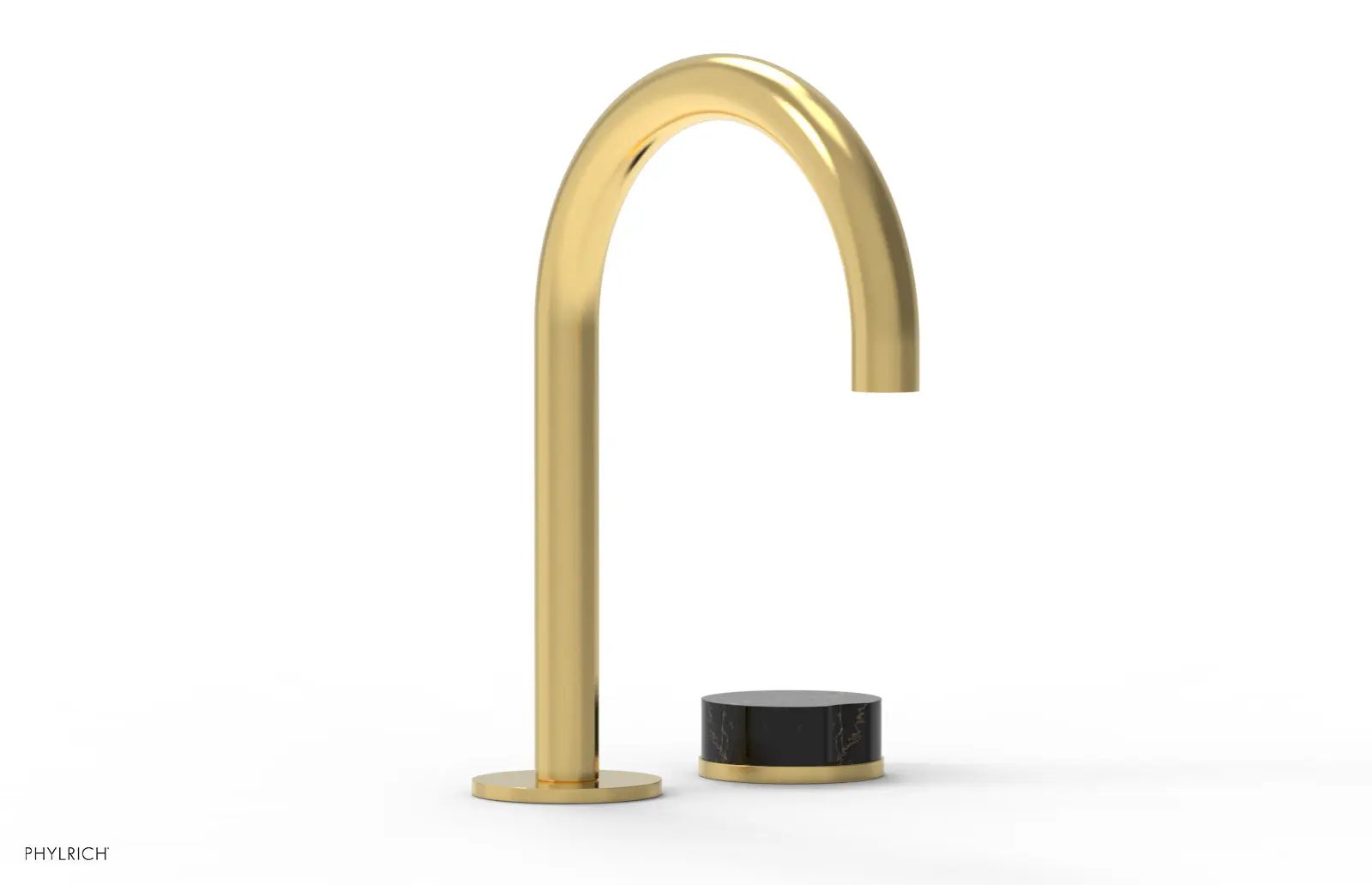 Phylrich CIRC Single Handle Faucet - High Spout, Black Marble Handles by Phylrich