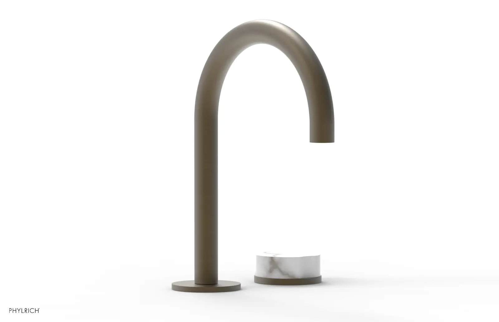 Phylrich CIRC Single Handle Faucet - High Spout, White Marble Handles by Phylrich