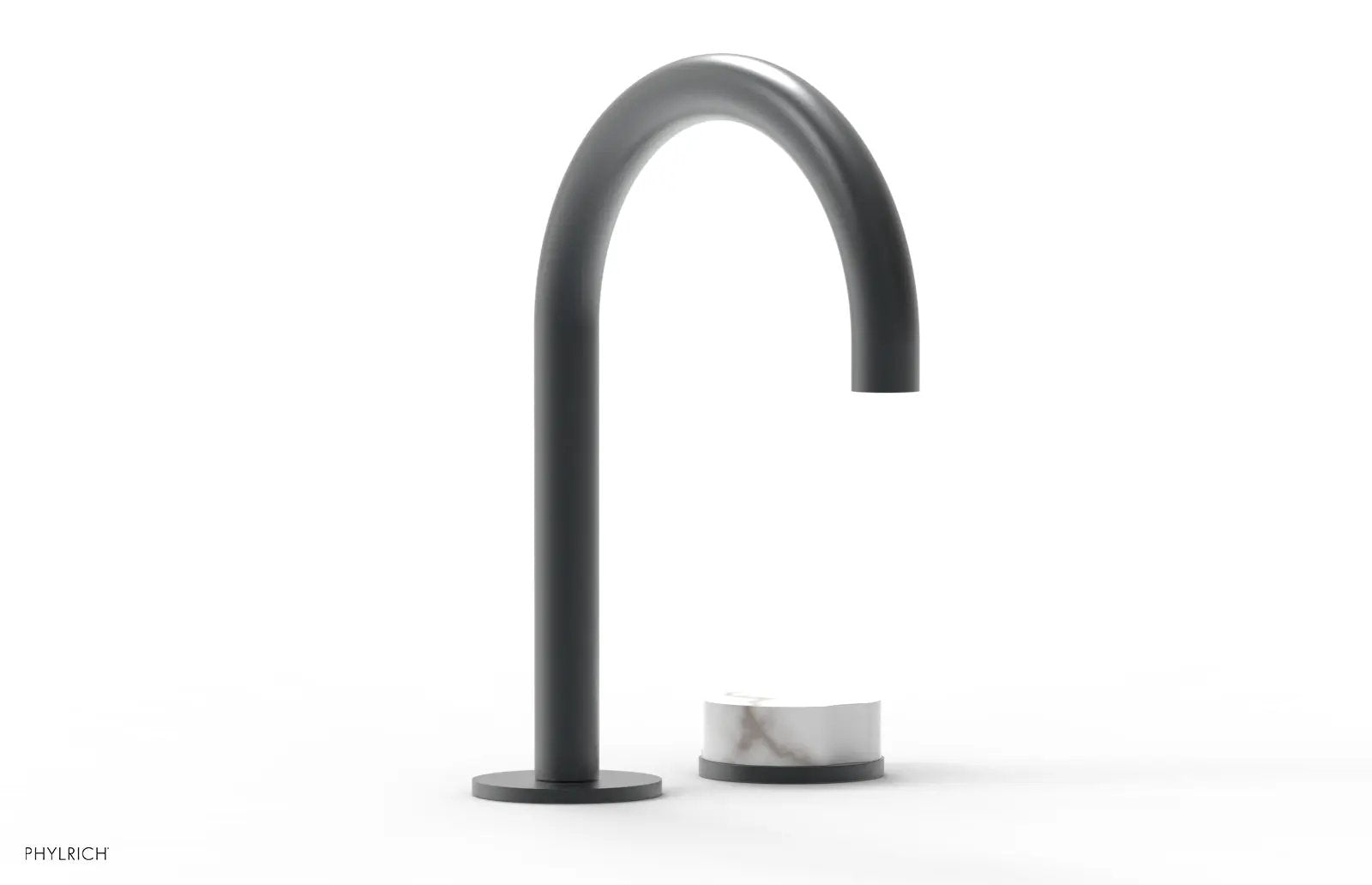 Phylrich CIRC Single Handle Faucet - High Spout, White Marble Handles by Phylrich