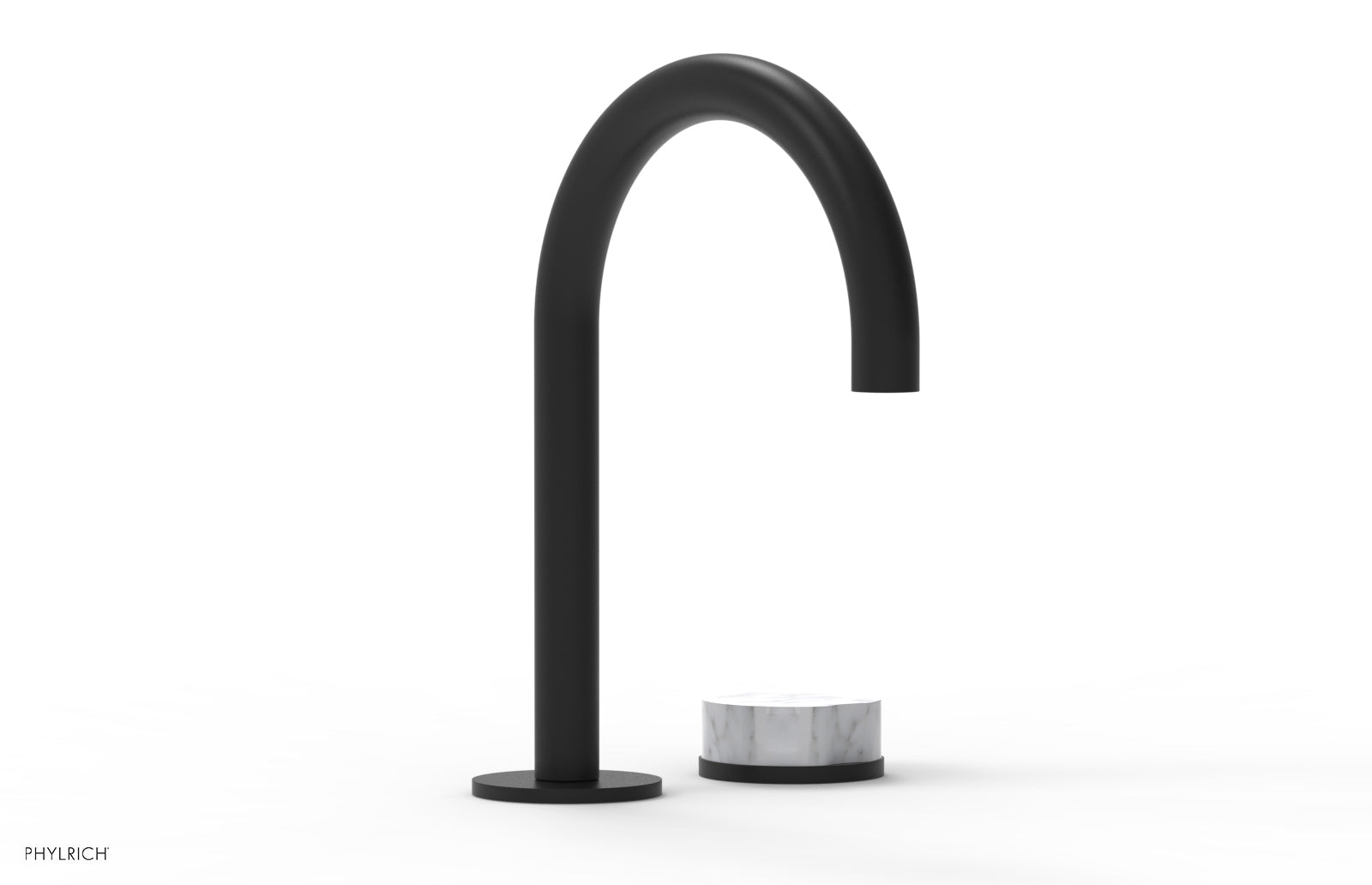 Phylrich CIRC Single Handle Faucet - High Spout, White Marble Handles by Phylrich