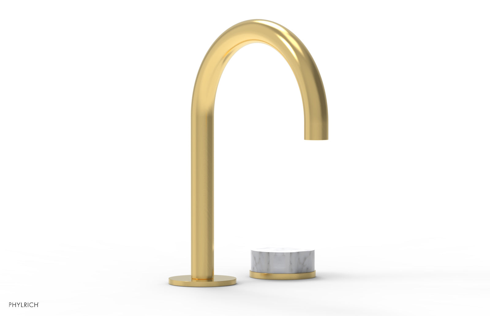Phylrich CIRC Single Handle Faucet - High Spout, White Marble Handles by Phylrich